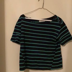 Striped boat neck top